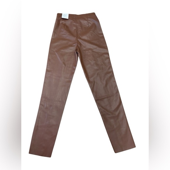 ZARA, High-Waisted Faux Leather Leggings, Small, Brown - Picture 10 of 11